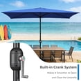 thumbnail image 6 of Abble 10x6.5ft Rectangular Patio Umbrella with Crank Handle, Outdoor Market Umbrella with 6 Sturdy Umbrella Ribs, Waterproof, Blue, 6 of 10