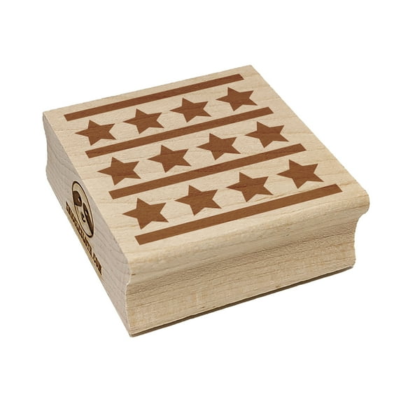 Stars and Stripes Pattern USA Patriotic Square Rubber Stamp Stamping Scrapbooking Crafting - Large 2.75in