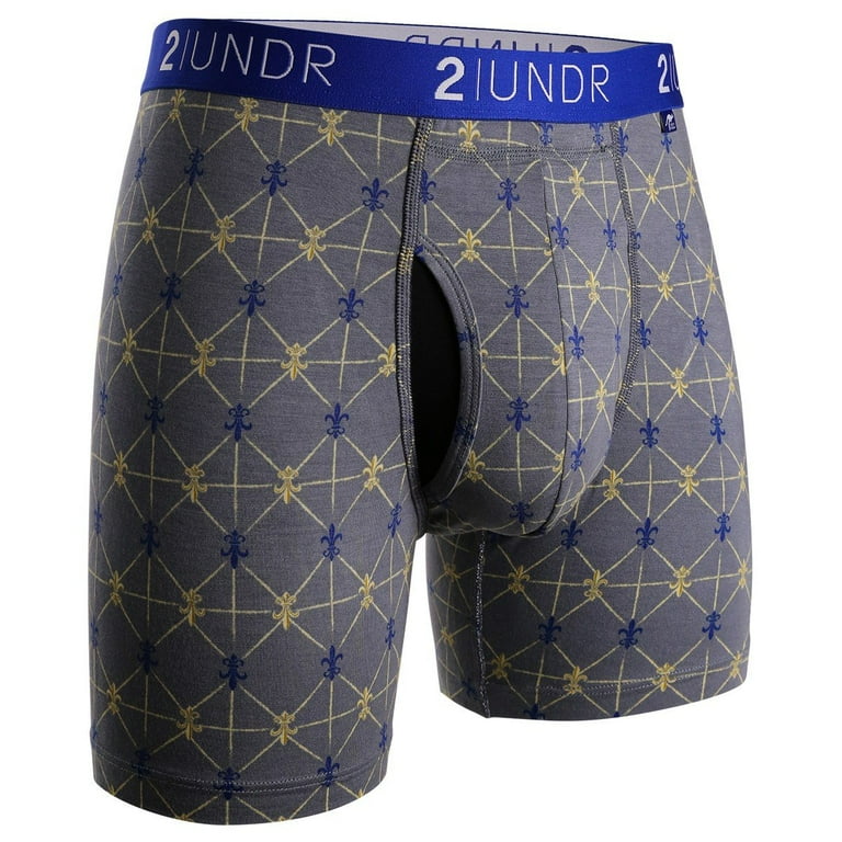 2UNDR Men's Swing Shift Limtied Edition Boxers (Grey Poupon, Small) 