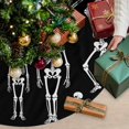 thumbnail image 3 of Skull Halloween Christmas Tree Skirt 36 Inches, Retro Skeleton Abstract Art Xmas Trees Skirt Mat Cover Decorations for Holiday Party Indoor Outdoor, 3 of 9