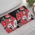 thumbnail image 2 of Red Mushroom Line Black Pattern Bathroom Rugs Mat,Non Slip Microfiber Bathroom Rug,Rubber Backing,Soft Bathroom Mats for Bathroom Floor,Tub and Shower,17x30in(43x75cm), 2 of 5