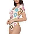thumbnail image 2 of Naloa Colorful Donuts Women's Short-Sleeved Onesie, One-Piece Swimsuit for Parties, dates, clubs - XX-Large, 2 of 9