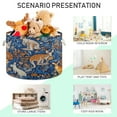 thumbnail image 4 of Collapsible 20" Round Storage Basket with Handles Laundry Hamper Open Storage Bins Kangaroos and Koalas Animals, 4 of 6