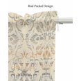 thumbnail image 5 of Bohemian Floral Linen Curtain Valance for Bedroom/Bathroom/Kitchen/Office/Living/Dining Room Window,Vintage Gradient European Line Rod Pocket Topper Decorative Cafe Drapes Panel 54"x18", 5 of 6