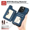 thumbnail image 4 of Dteck for iPhone 15 Pro Max Case Wallet with Card Holder,Ring Stand,Wrist Strap,RFID-Blocking PU Leather Protective Magnetic Flip Cover, Blue, 4 of 10