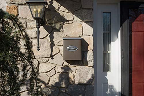 Gibraltar Designer Modern Steel Residential Locking Wall Mount Mailbox, Bronze