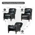 thumbnail image 2 of Genuine Leather Recliner Chair, Tina's Home Push Back Wood Leg Armchair Nailhead Living Room Black, 2 of 6