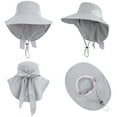 thumbnail image 2 of Womens Sun Hat Packable Neck Cover UPF 50+ Wide Brim Fishing Hat Gray, 2 of 7