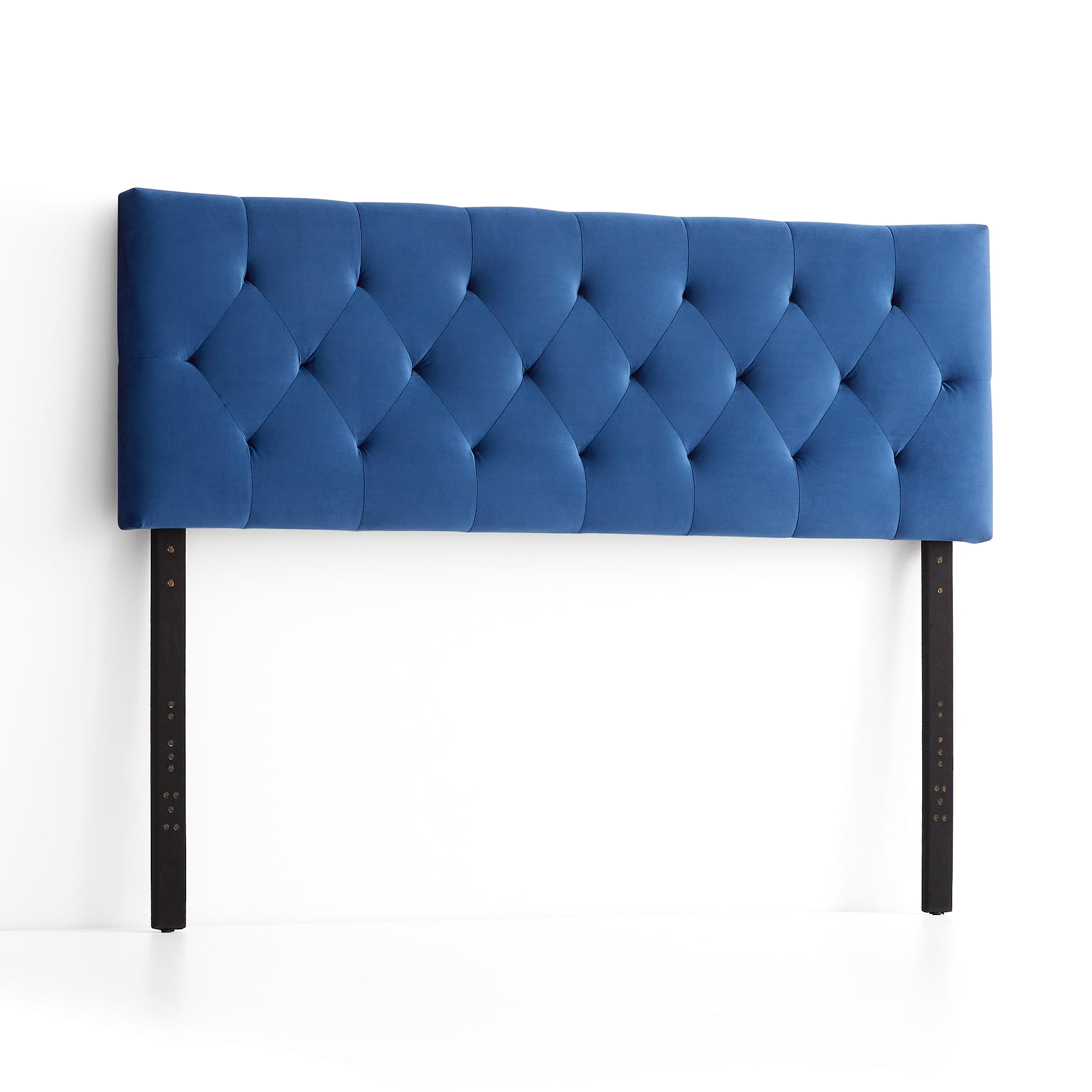 Rest Haven Raleigh Tufted Velvet Upholstered Headboard, Queen, Blue