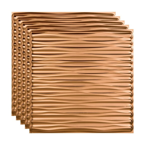 FASÄDE Dunes Decorative Vinyl 2ft x 2ft Lay in Ceiling Panel in Polished Copper(5 Pack)