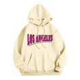 thumbnail image 1 of MKLEKYY Sweater Comb Womens Letter Printed Trendy Cool Fall/Winter Long Sleeved Drawstring Hooded Sweater, 1 of 1