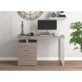 thumbnail image 4 of Safdie & Co. Computer Desk 47.25L Dark Taupe 3 Drawers Silver Metal, 4 of 5