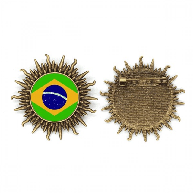 Pin de gancho de metal vintage Unbranded con forma de sol Brasil Nacional