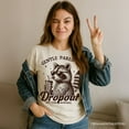 thumbnail image 5 of Gentle Parenting Dropout Raccoon T-Shirt, Tired Parent Humor Retro White and Natural Mom Tee, 5 of 8