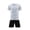 White, variant on Virmaxy Color Block V-Neck Football Uniform Short Sleeve Breathable Soccer Jersey and Shorts for Casual Wear and Sports Activities for 3-13Y
