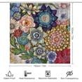 thumbnail image 2 of Bathroom Shower Curtain 4 Piece Sets, Boho Flower-4 with 72" x 72" Waterproof Shower Curtain Non-Slip Rug Toilet Lid Cover Bath Mat and 12 Hooks for Bathroom Decor Set, 2 of 8
