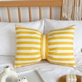 thumbnail image 4 of Striped Velvet Pillowcase with Bow Detail, Rectangular Bolster Cushion Cover 50 x 33 cm, Soft Polyester for Sofa Bed Home Decor, 1 Pack, 4 of 6