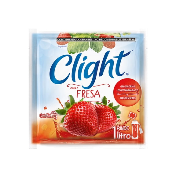 Polvo para preparar bebida Clight sabor a fresa 7 g