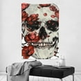 thumbnail image 4 of Creowell Skull Red Flowers Grunge Aesthetic Tapestry Wall Hanging 40*60in, 4 of 6