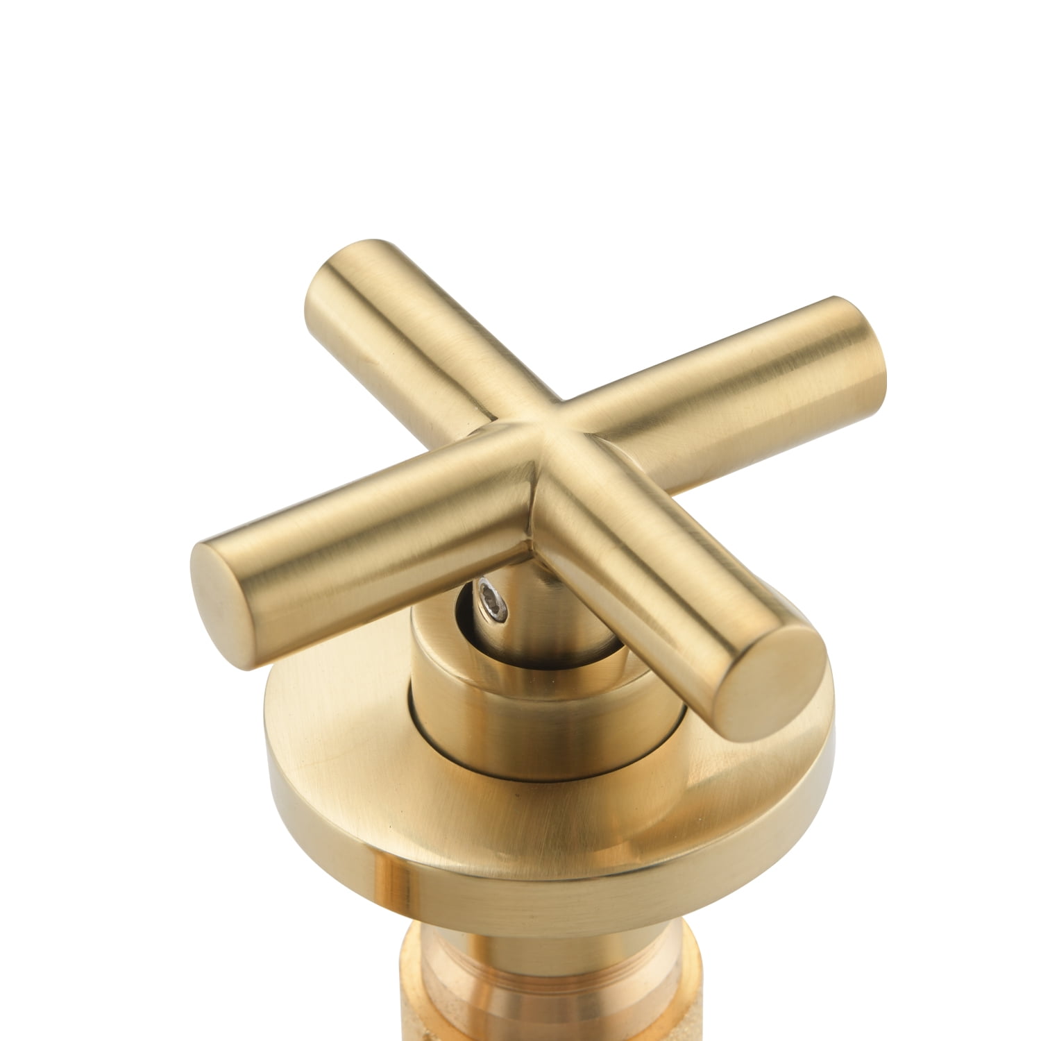 Wall Mounted Bathroom Sink Faucet with Pop-Up Drain (No Overflow), Dual Cross Handle, Anti-Splash Aerator