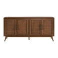thumbnail image 5 of Classic Mid-Century Modern 4-Door Cinnamon Brown Wood TV Stand, 5 of 7