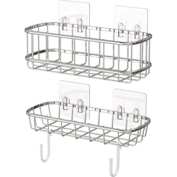 Simple Houseware 2Tier Wall Mounted Adhesive Shower Caddy Shelf