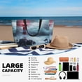 thumbnail image 3 of Yiaed Lighthouse in a Stormy Sea Print Large Capacity Beach Travel Bag - Waterproof Zipper Vacation Tote for Sandproof Storage, and Camping, 3 of 5