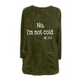 thumbnail image 5 of Feancey No,I'm No Freezing Sweatshirt for Women Winter Fuzzy Fleece Warm Pullover Tops Sherpa Thermal Loungewear Furry Casual Pajamas with Pockets Army Green XL, 5 of 5