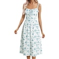 thumbnail image 2 of Dresses for Women Summer Midi Dress Floral Wedding Guest Flowy Dresses A Line Spring Dresses for Women (Green M), 2 of 7