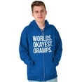 thumbnail image 4 of Worlds Okayest Gramps Relative Family Zip Hoodie Sweatshirt Men Brisco Brands M, 4 of 5