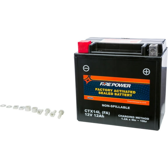 Fire Power Sealed Factory Activated Battery CTX14L-BS(FA) Compatible With Harley-Davidson XL1200C Sportster 1200 Custom 2004-2018