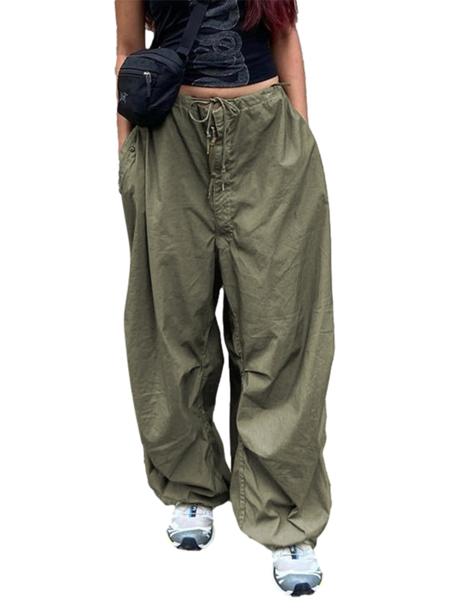 Women Casual Baggy Cargo Trousers Loose Oversized Hippie Punk