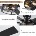 thumbnail image 4 of Ventilador de techo Hounberi 48 Black Farmhouse con luz y control remoto, 4 of 9