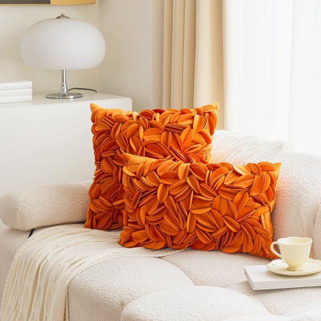 Granjero Gordo Funda de almohada decorativa, mullida funda de cojín para sofá, dormitorio, coche, 12 x 20 pulgadas, color naranja