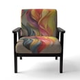 thumbnail image 4 of Designart "Vintage Colourful Pastel Leaves On Gray III" Upholstered Abstract Painting Accent Chair and Modern & Contemporary Arm Chair - Multiple Color & Pattern, 4 of 7