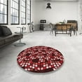 thumbnail image 4 of Ahgly Company Tapis Rond Lavable en Machine Intérieur Transitionnel Rouge Indien, 7 Pieds Rond, 4 of 7