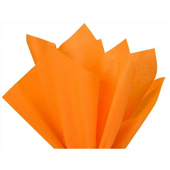 Pack of 480, Solid Tangerine Tissue Paper 20 x 30" Sheet Flat Ream Made From 100% Post Industrial Recycled Fibers, Made in USA