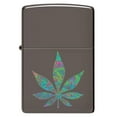 thumbnail image 2 of Zippo Funky Cannabis Design Black Ice Pocket Lighter, 2 of 6