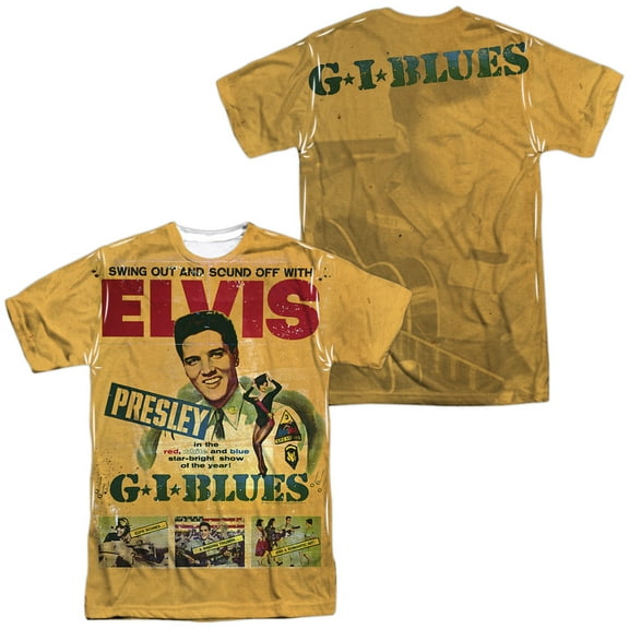 Elvis Presley Gi Blues Unisex Adult Sublimated Costume T Shirt (Front/Back), Large