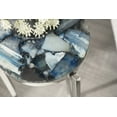 thumbnail image 2 of Kate and Laurel Aguilar Modern Round Drink Table, 9 x 9 x 23, Blue and Silver, Small Accent Table for Use as Plant Pedestal Stand with Agate Stone Tabletop, 2 of 8