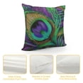 thumbnail image 4 of ONETECH Throw Pillow Cover Peacock Feathers Animal Beautiful Colorful Digital  Green Purple Square Pillow Case Cushion Cover for Home Car Decorative, 4 of 5