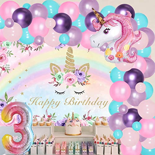 Unicorn Balloon Set Latex Foil Giant Confetti Standing Kids Birthday Party Decor 