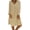 Khaki, variant on 2026 ! under $5 asdoklhq Woman Clothes, Women Casual V-Neck Solid Long Sleeve Cotton Linen Dress