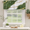 thumbnail image 3 of Green Marble Valances for Windows, Decorative Rod Pocket Window Valance Curtains, Luxury Gold White Abstract Cracks Artwork Short Curtain Drapes for Kitchen/Living Room, 2 Panels, 60" W x 18" L, 3 of 8