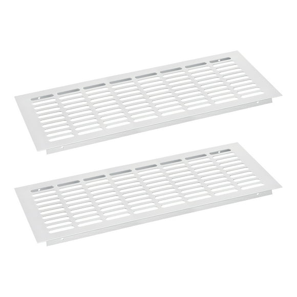 Unique Bargains Air Vents Cover, 2Pcs 400 x 150mm Aluminum Alloy Mesh Air Return Vent Cover, Louvered Ventilation Grille (Silver)