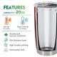 thumbnail image 4 of Taza Tumbler Oasisdream de acero inoxidable de 600 ml con estampado de calaveras, 4 of 6