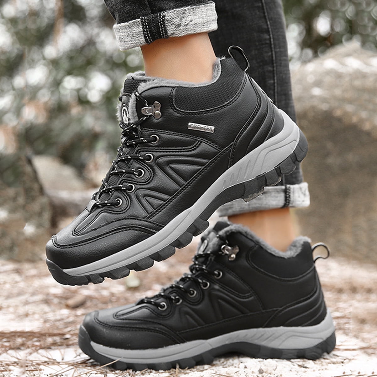 AUXDIQ Hiking Shoes Mens Waterproof Mountain Trekking Shoes Men Breathable Walking Shoes Outdoor Sports Winter Boots