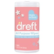 (2 pack) Dreft All Purpose Baby Cleaning Wipes, 70 Count, Safe on Baby Essentials, Surface Clean