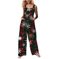 thumbnail image 2 of pstuiky Christmas Outfits for Women, Women Christmas Overalls Print Loose Adjustable Overalls Wide Leg Belt Pocket Overallschristmas Jumpsuit for Women, 2 of 9