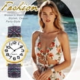 thumbnail image 3 of Avaner Stretch Band Watch for Women: Bohemia Printing Easy Reader Elastic Band Watch Large Face Big Number Analog Quartz Expansion Band Wristwatch, 3 of 8
